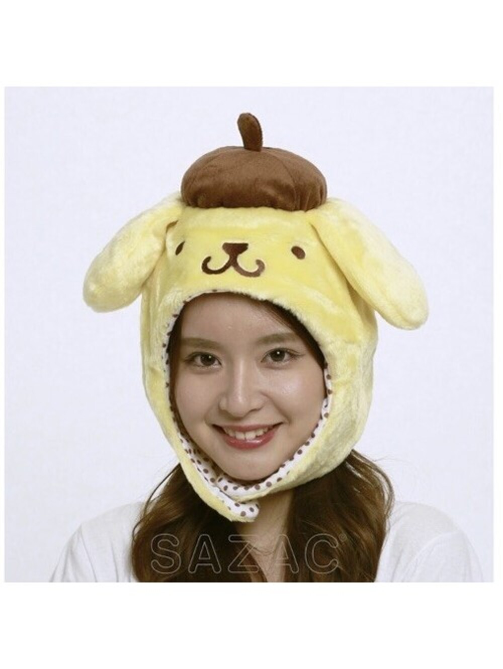 Sanrio Pompompurin Plush Hat OS for Teens and Adults by SAZAC New